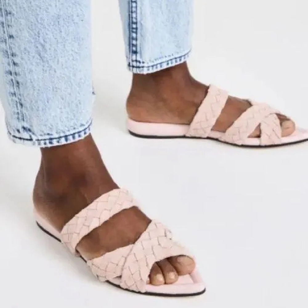 Rag & Bone  Peony Braided Suede Pointed Toe Slide Sandal Size 7 New